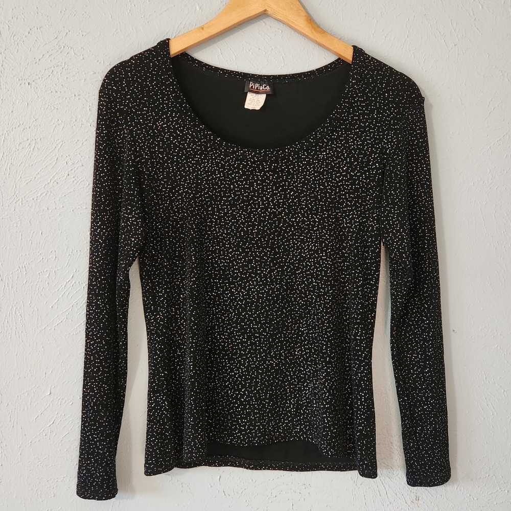 Vintage 90s Y2K Sparkly Stretchy Fairy Grunge Shirt Slinky Alt